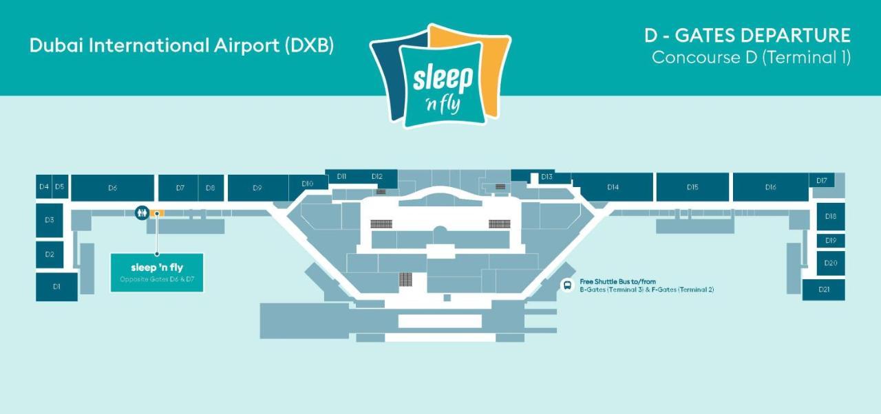 Sleep 'N Fly Sleep Lounge, D-Gates Terminal 1 - Transit Only Hotel Dubai Bagian luar foto
